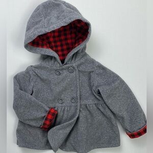 Carter's Double-Breasted Fleece Peplum Hoodie size 9 Months